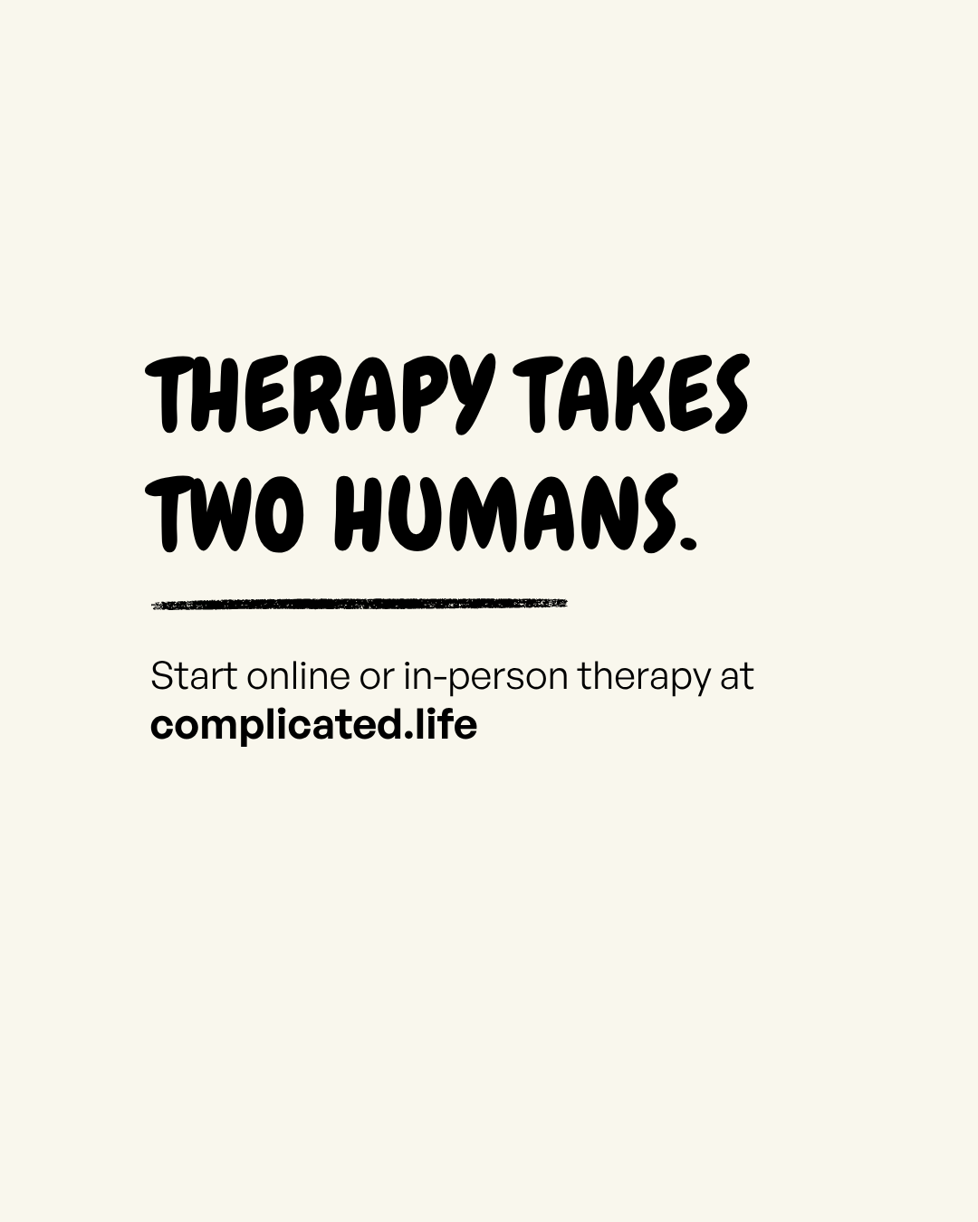 complicated.life Facebook ad: Therapy made simple.