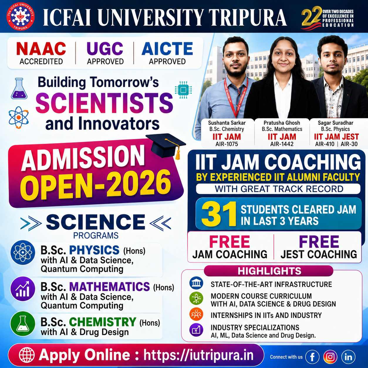 ICFAI University, Tripura Facebook ad
