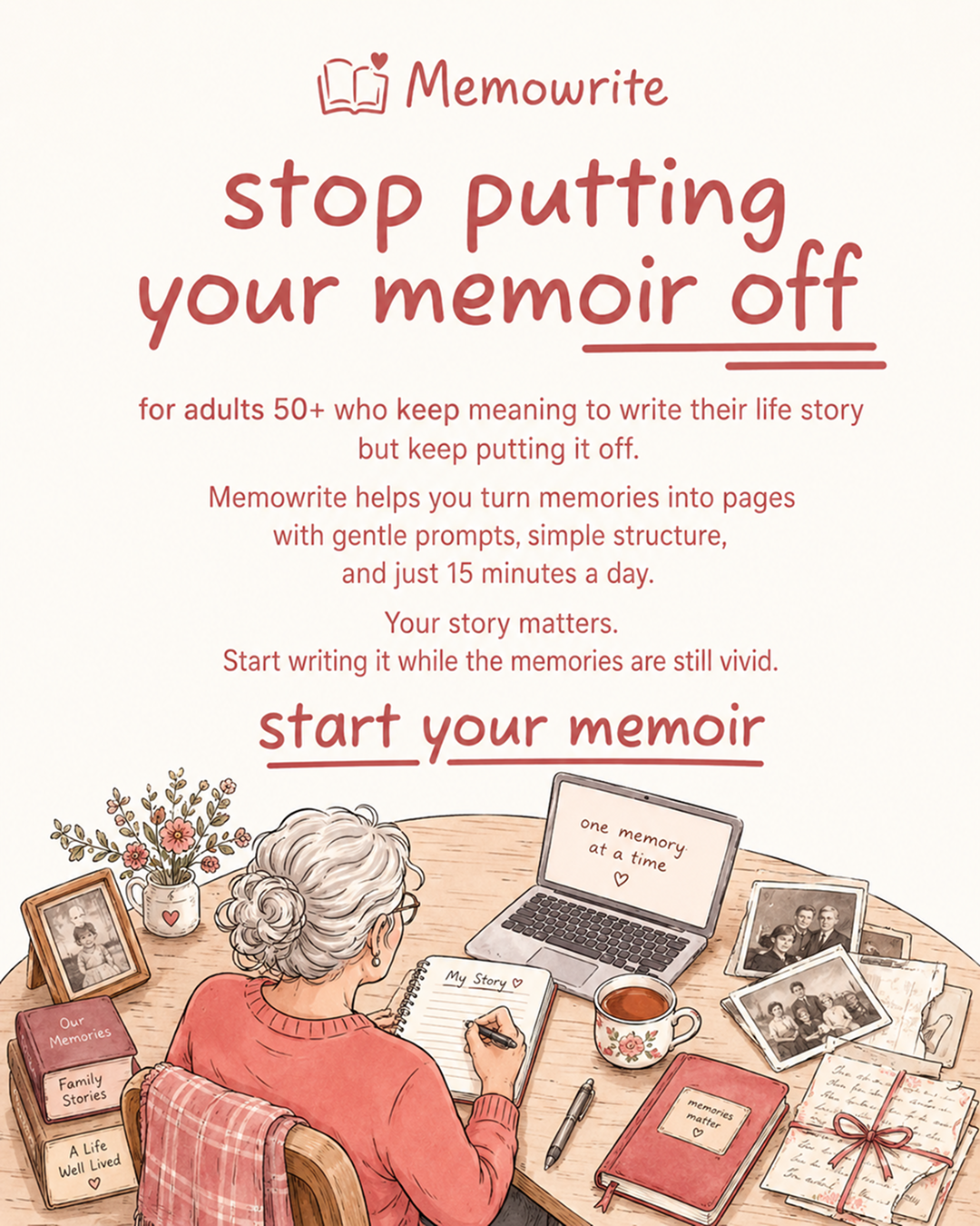 Memowrite Facebook ad