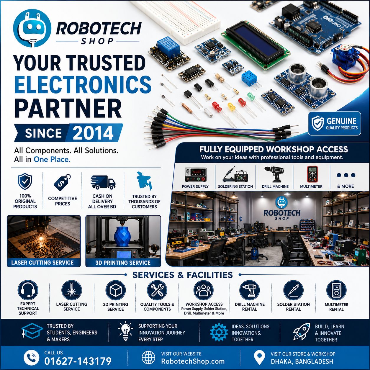 robotechshop.com Facebook ad: Home - হয়ে যাও রোবটিক্সে সেরা - Robotech Shop Bangladesh