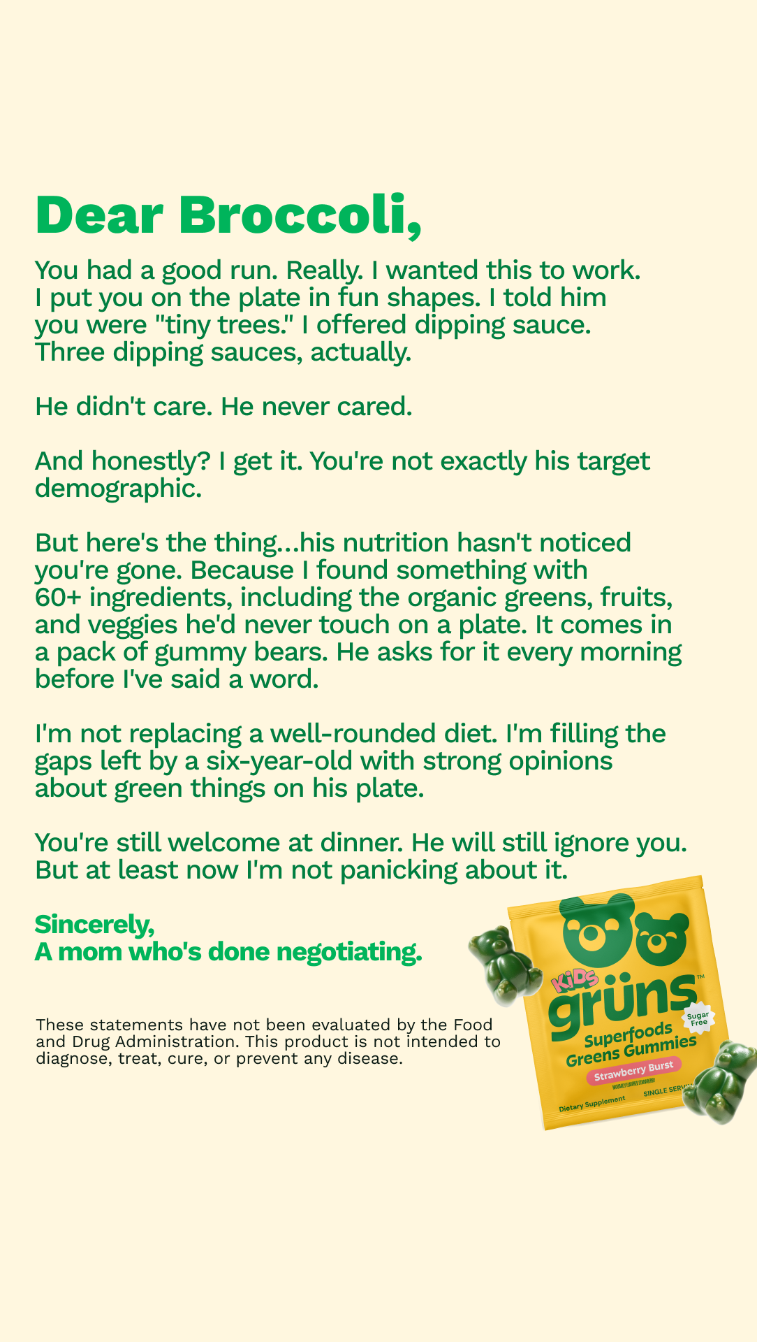 Grüns Kids Facebook ad