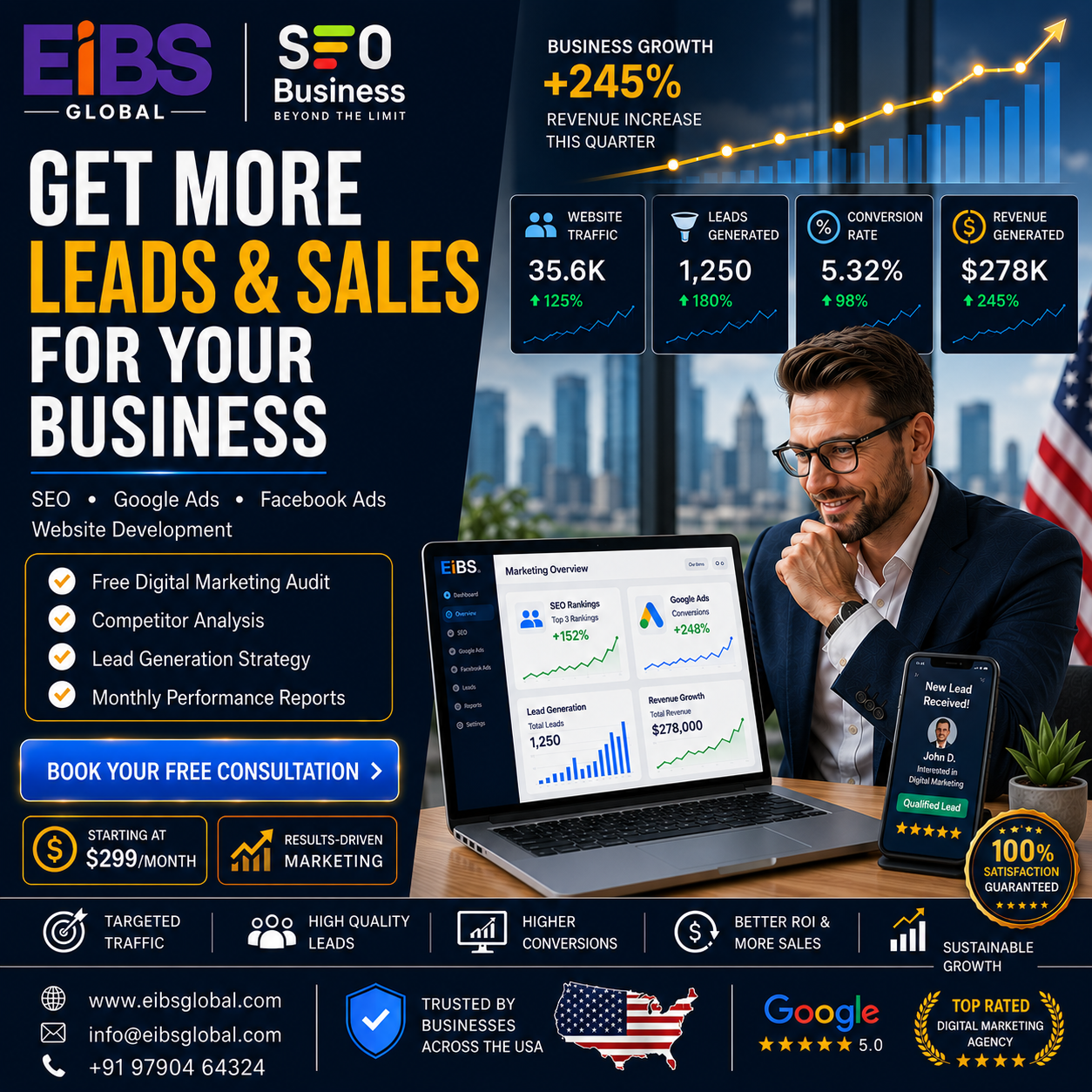 SEO Business Company Facebook ad: Get More Leads & Sales