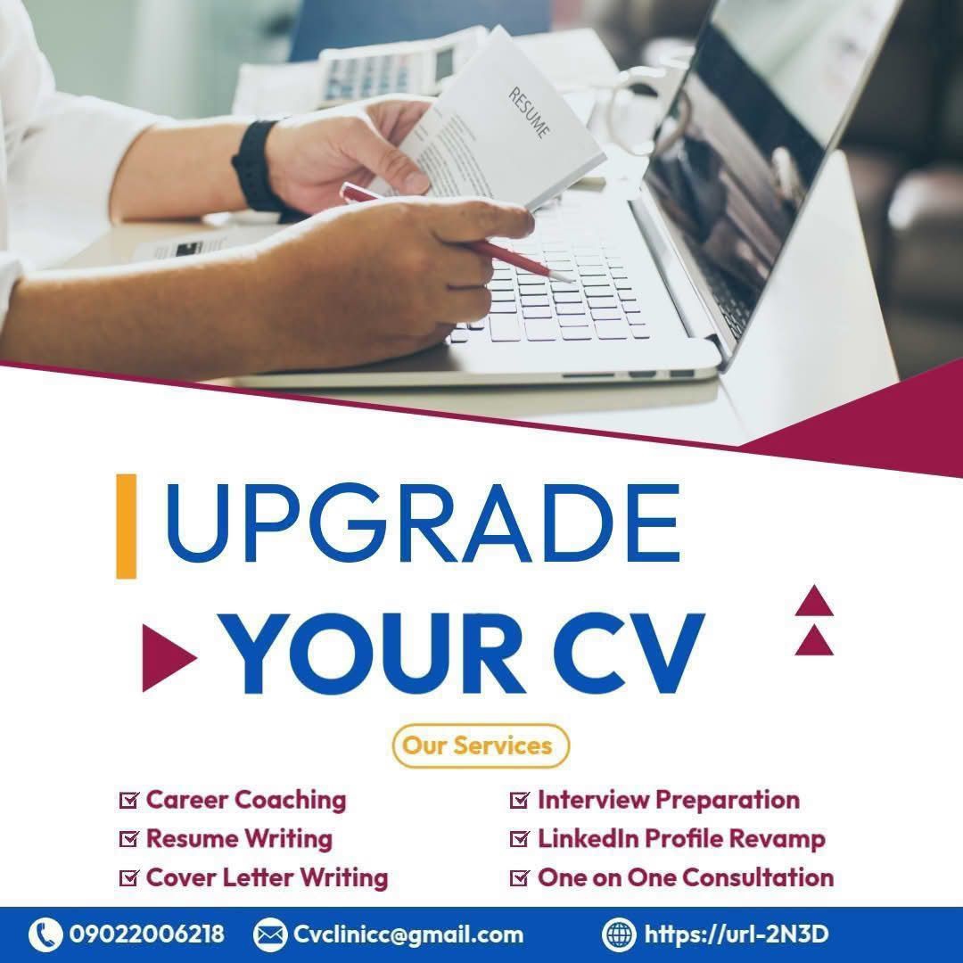 CV Clinic Facebook ad: For just 5,000 naira, we can craft a…