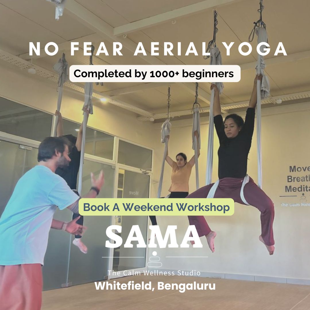 Sama: The Calm Mind Studio Facebook ad: Aerial Yoga Workshop