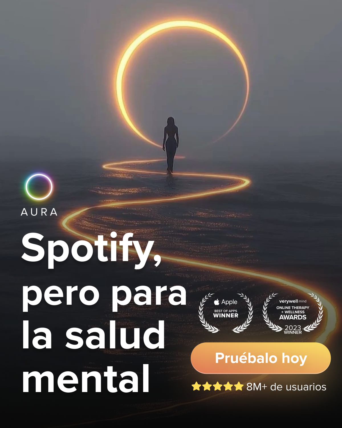 Aura: Encuentra la Paz Todos los Días Facebook ad: Transforma tu vida ahora