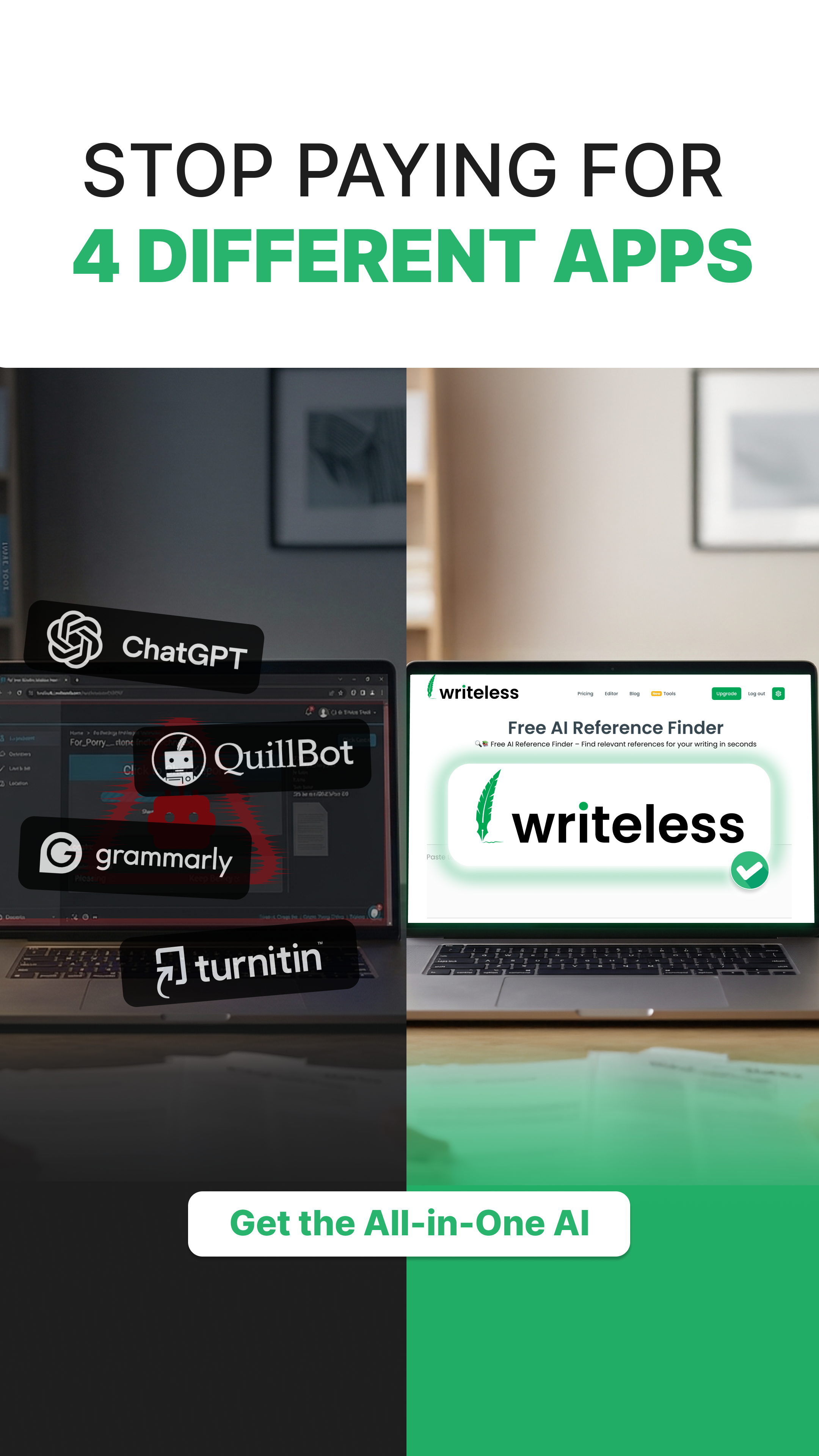 Writeless AI Facebook ad
