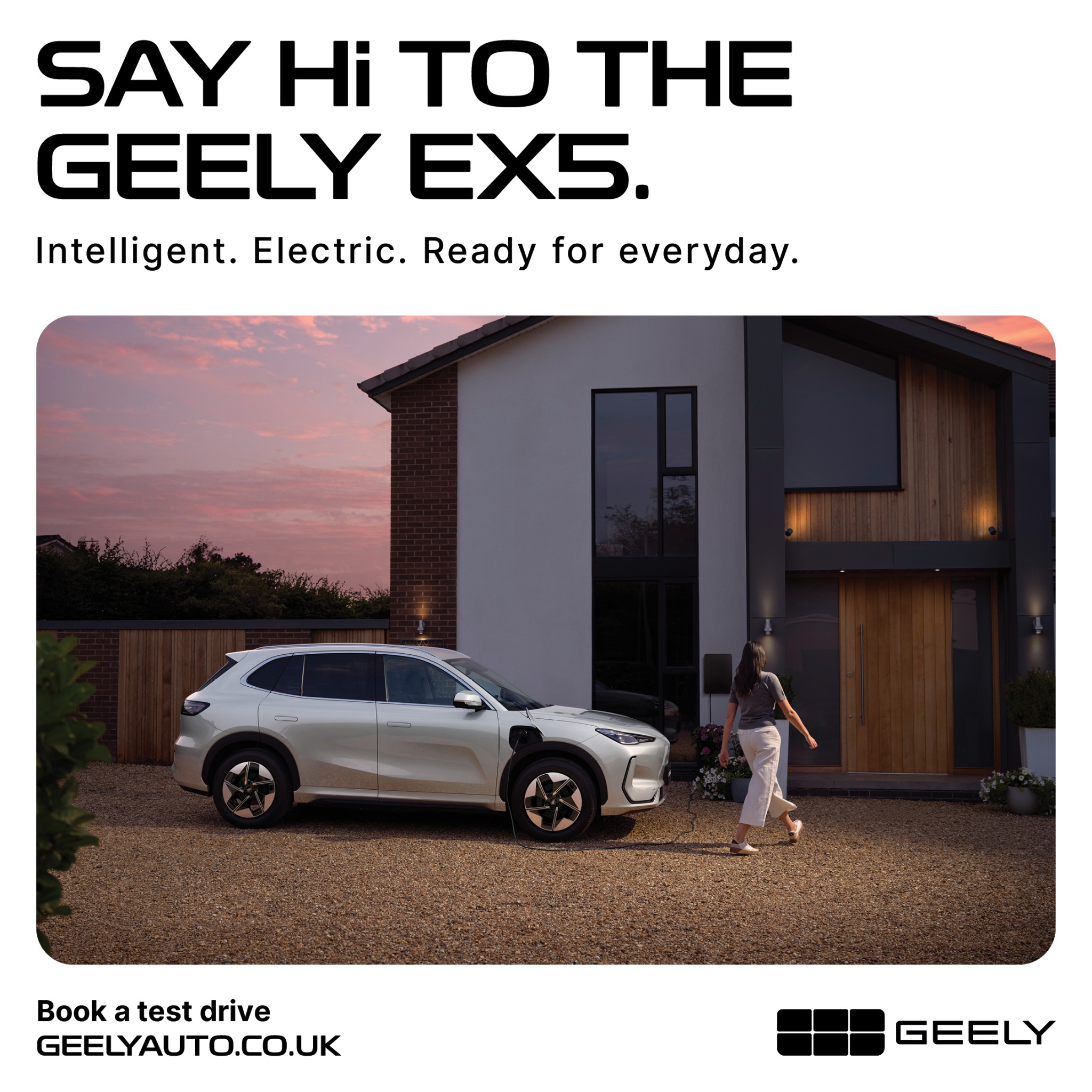 Geely Auto UK Facebook ad: Say Hi To Geely EX5