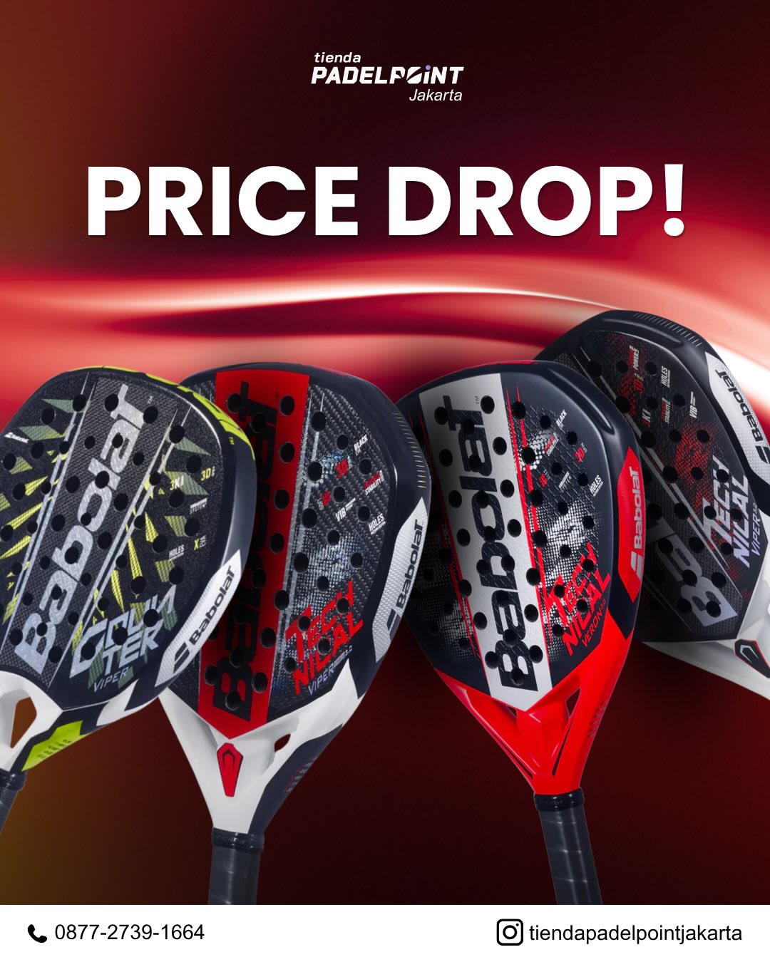 Tienda Padelpoint Jakarta Facebook ad: Babolat price drop is here