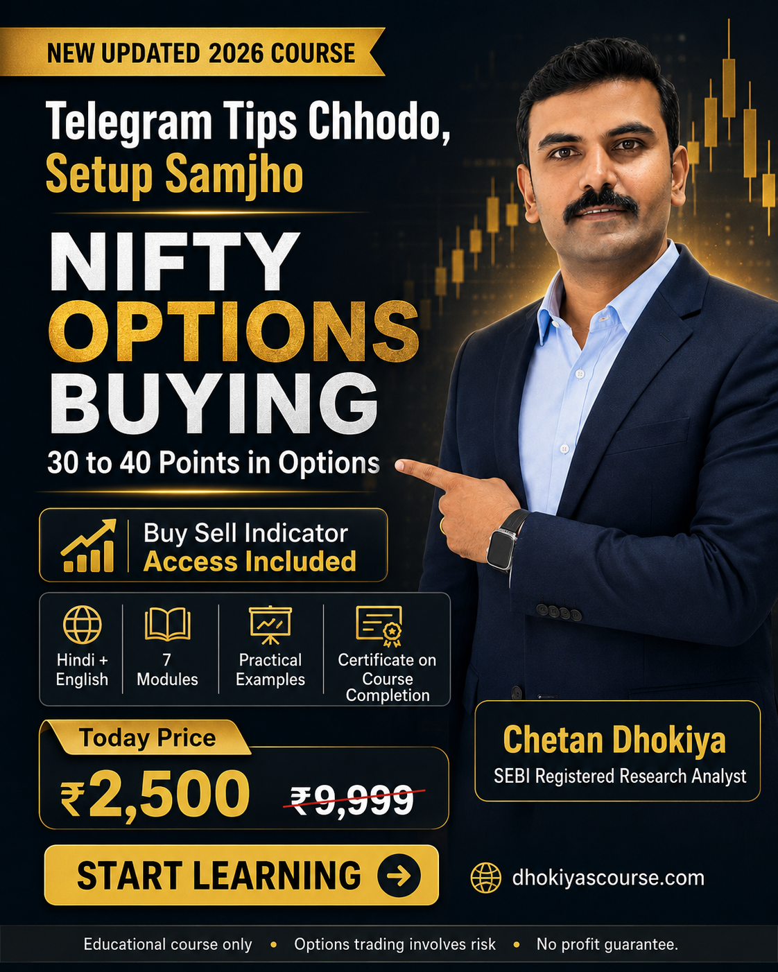 Dhokiya's Research Analyst Facebook ad: Tips Nahi, Complete Setup Seekho
