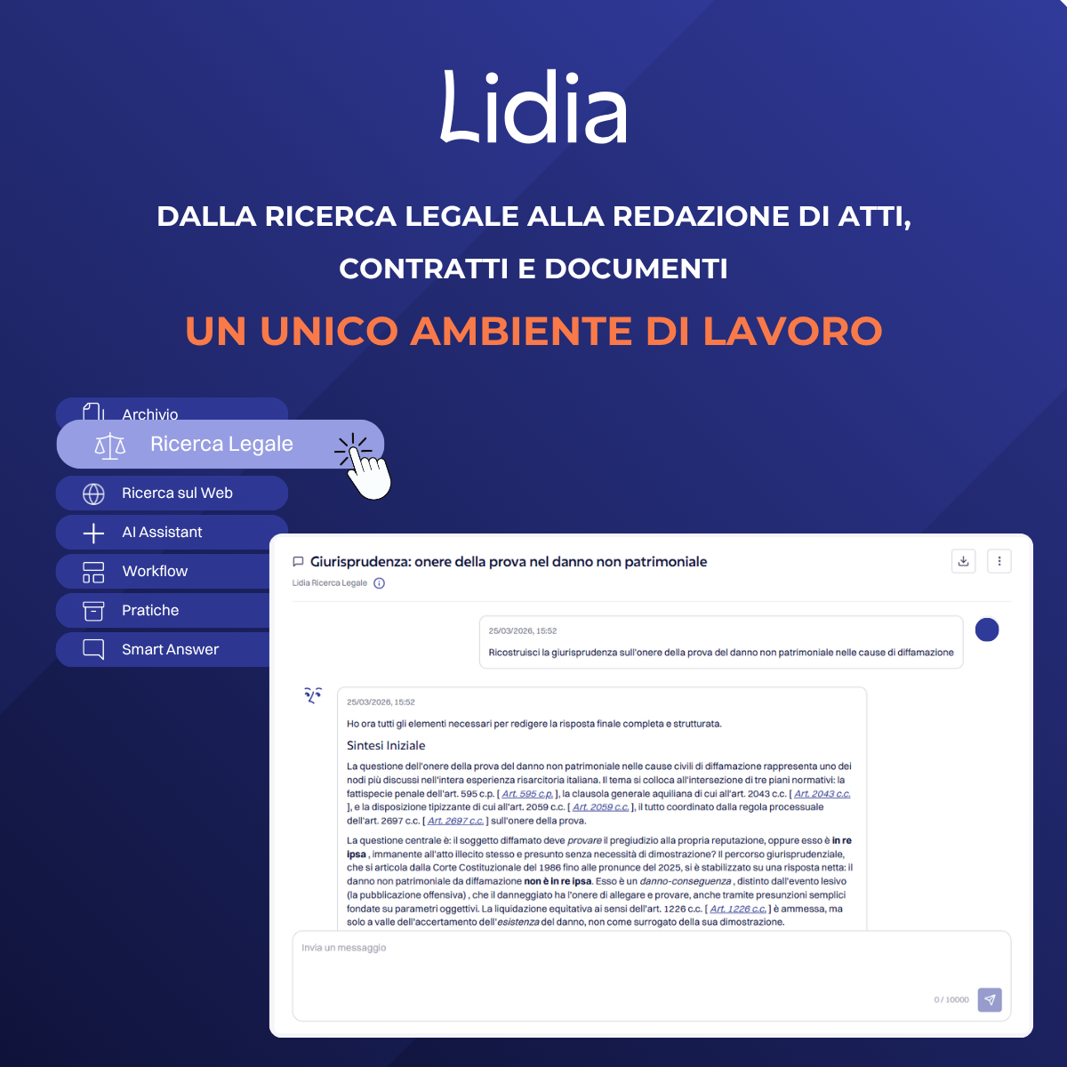 Lidia AI Facebook ad: L'ecosistema AI per il professionista legale