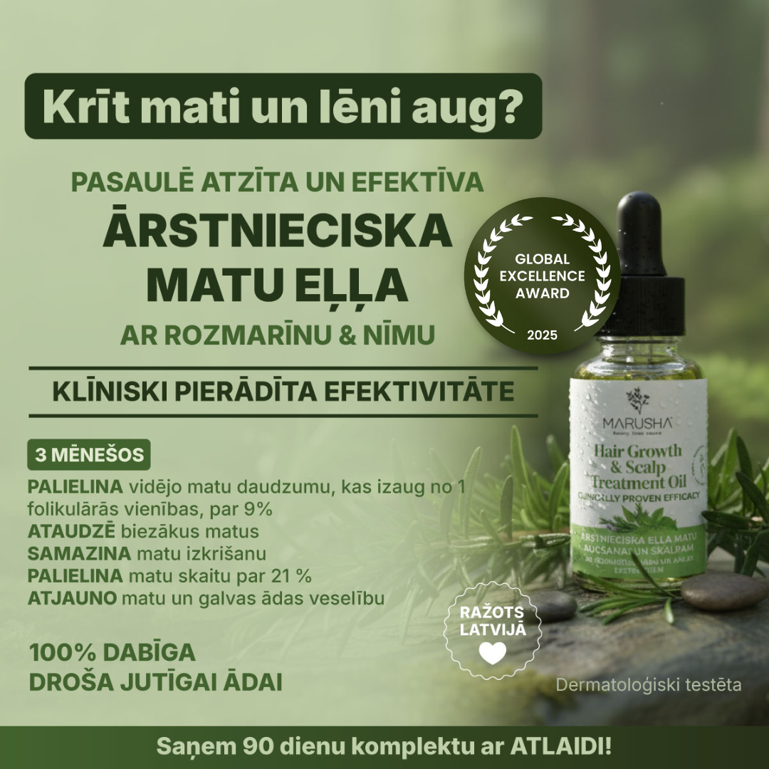Marusha Nord Ecosmetic Facebook ad: Izcilas atsauksmes + Klīniski pierādīta matu eļļa