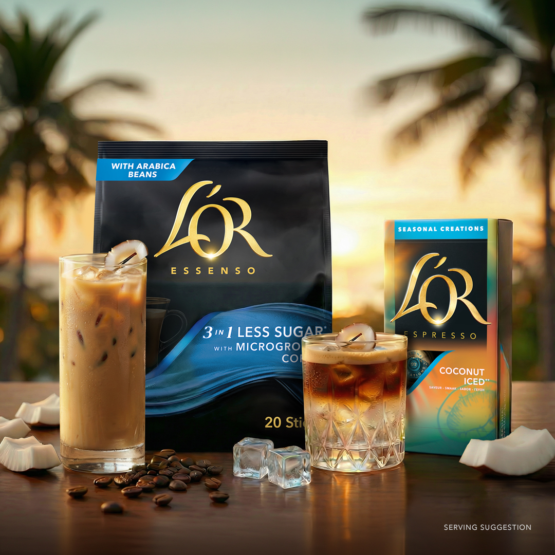 L'OR Espresso Singapore Facebook ad: For a hydrating brew to beat the heat…
