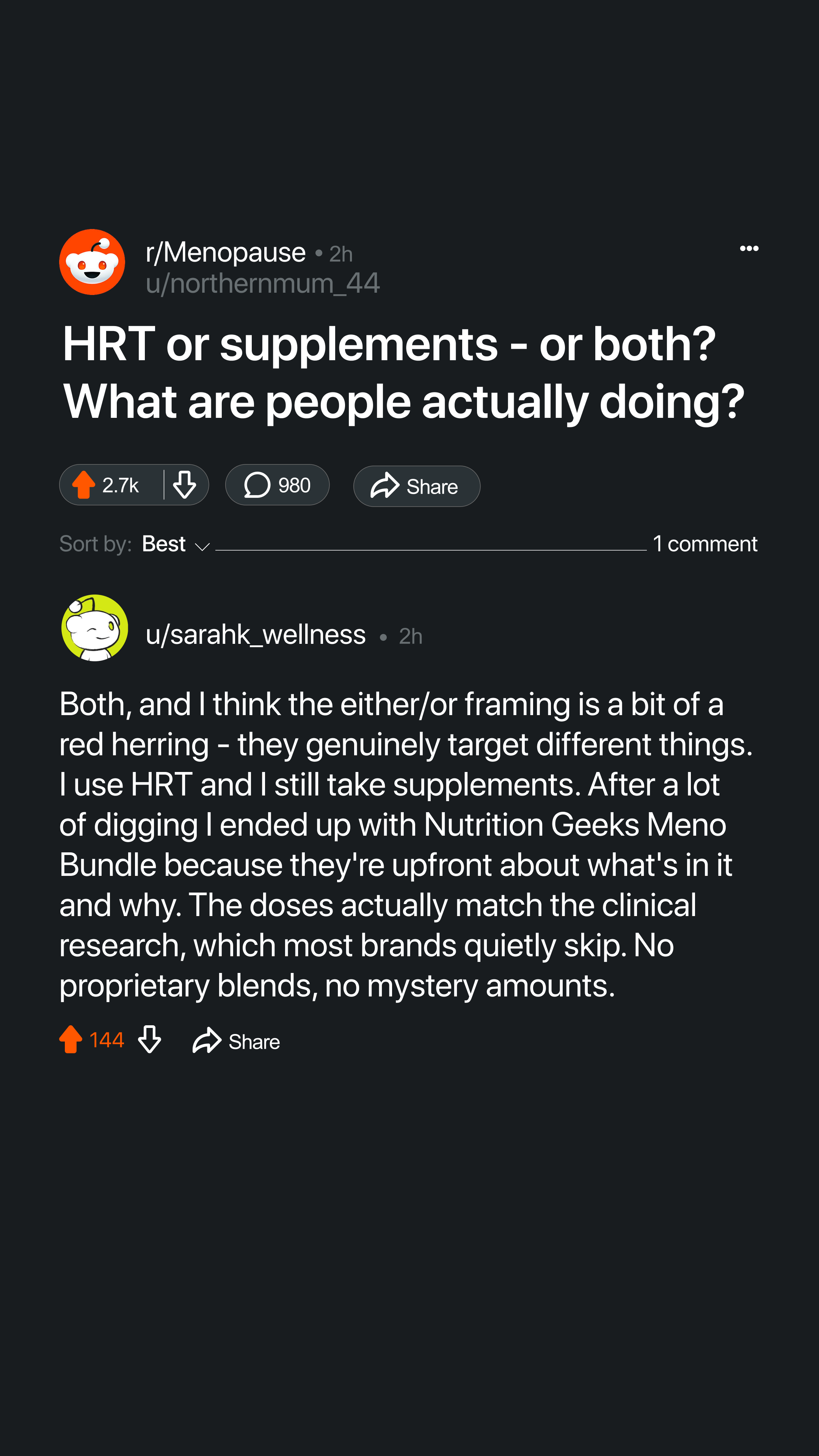 Nutrition Geeks Facebook ad
