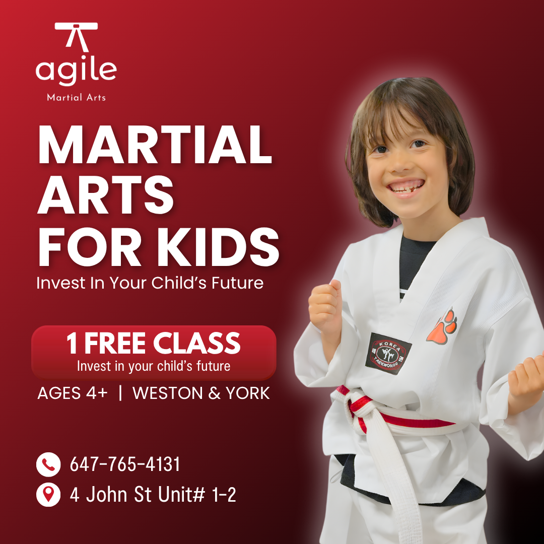 Agile Martial Arts Facebook ad: Kids Martial Arts (Ages 4+) | Free Trial Pass