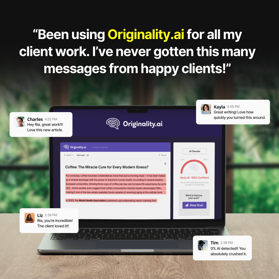 Originality.AI - AI Detection and Plagiarism Checking Facebook ad