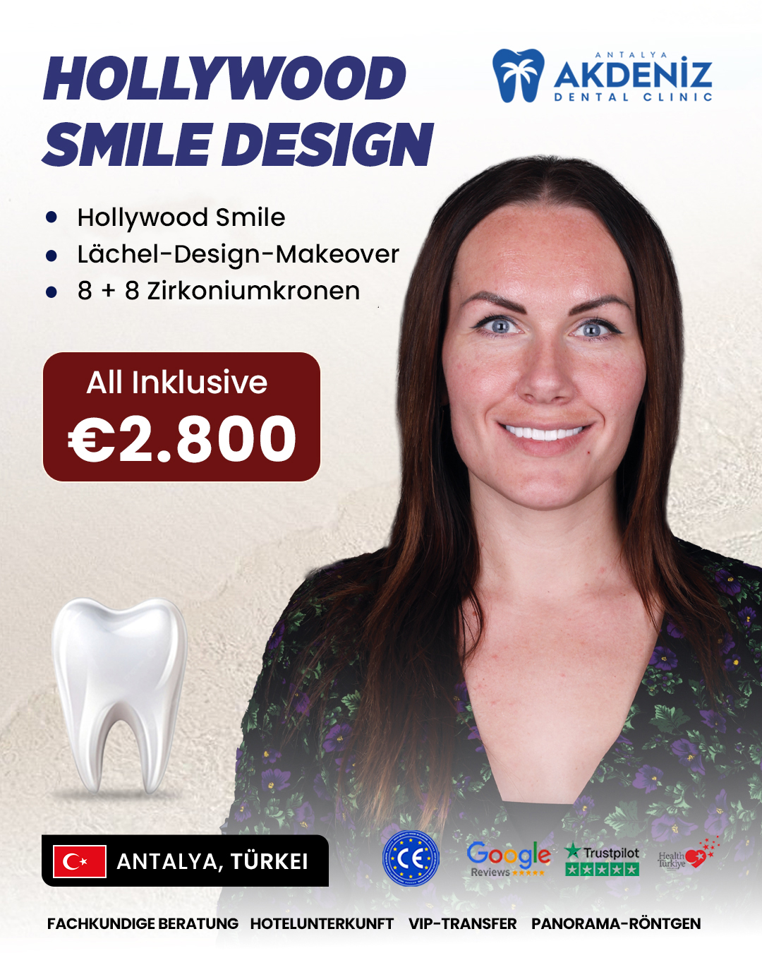 Antalya Akdeniz Dental Clinic Facebook ad from May 26, 2026