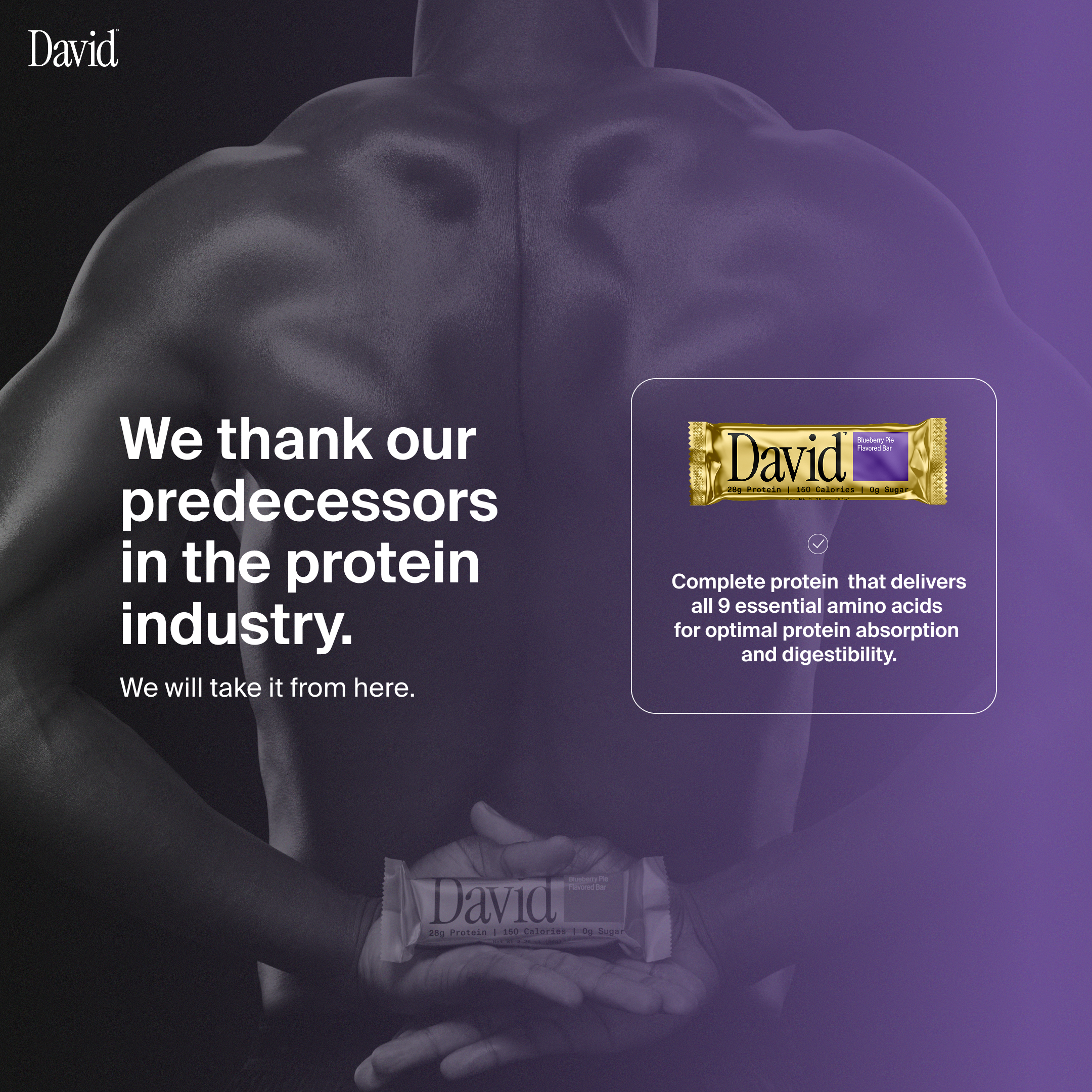 David Protein Facebook ad