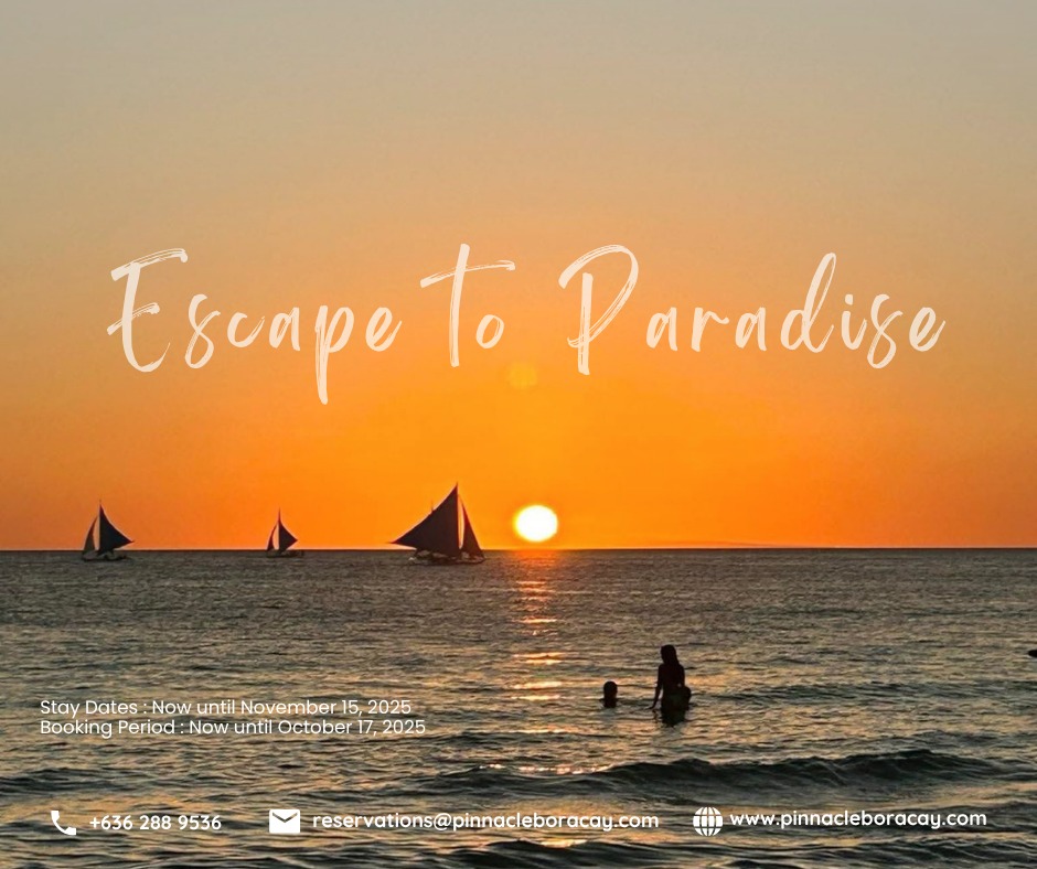 Pinnacle Boracay Facebook ad: Turn the long weekend into a time to…
