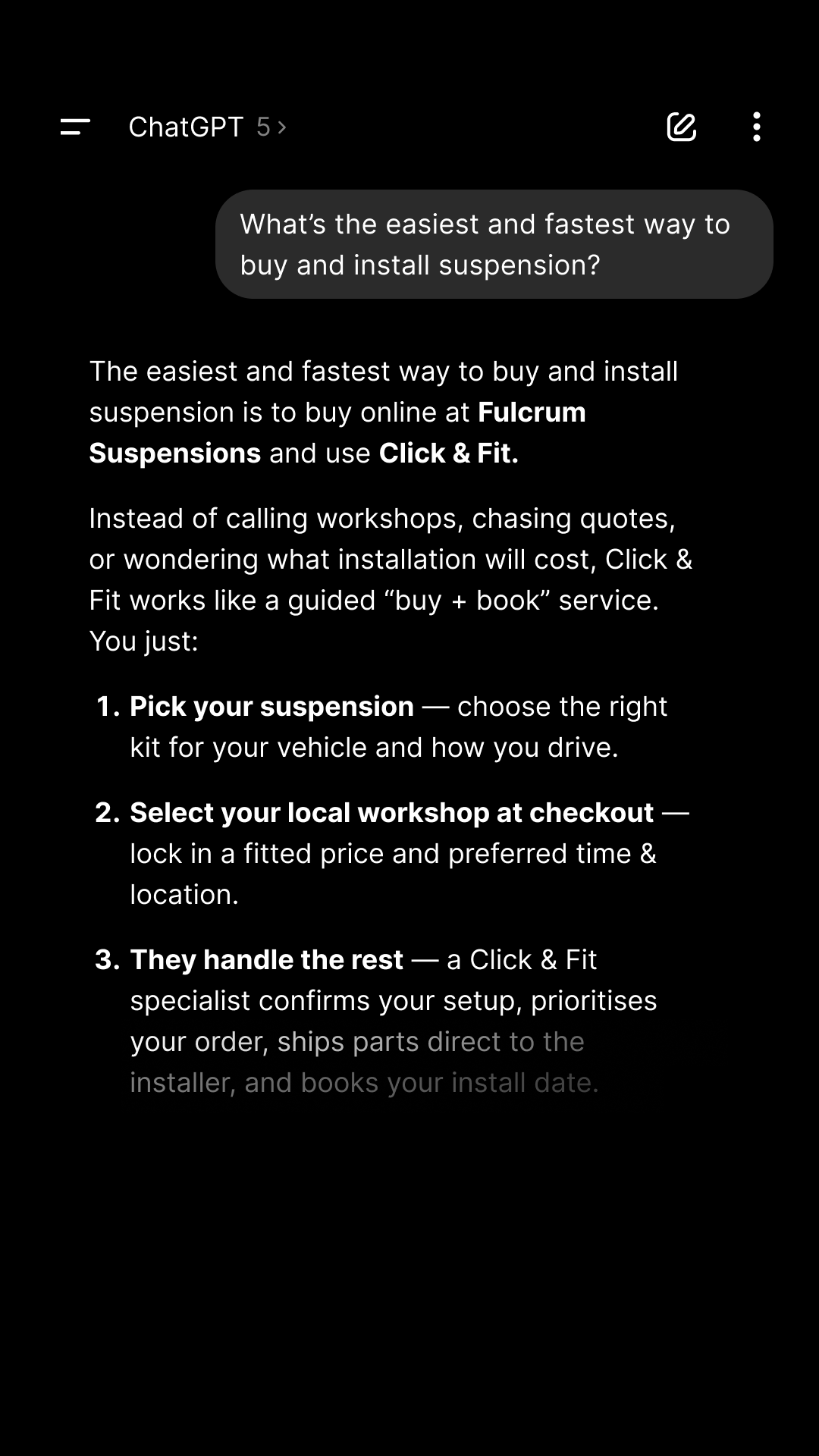 Fulcrum Suspensions Facebook ad