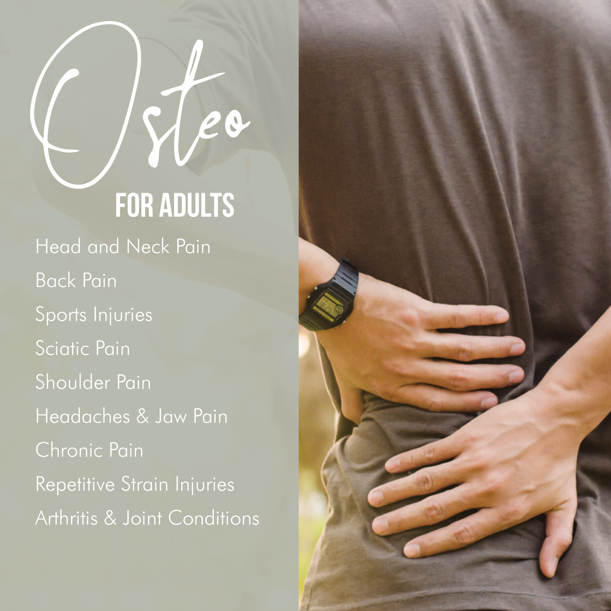 InTouch Health Co. Facebook ad: At InTouch Health Co, our Osteopaths offer tailored…