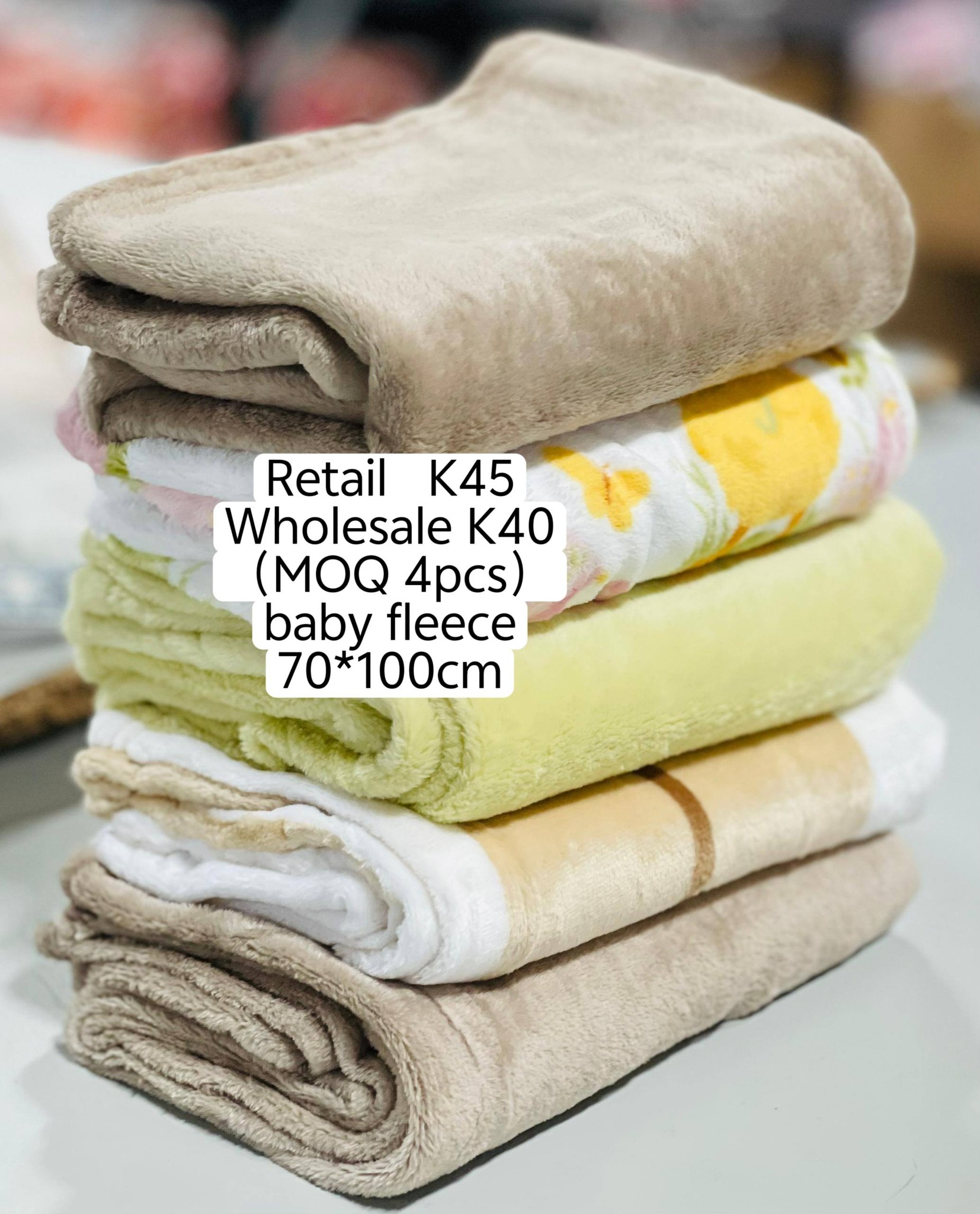 Home Decor Zambia Facebook ad: premium quality baby fleece promotion at k45 each…