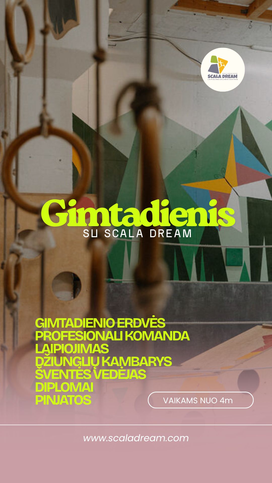 Scala Dream laipiojimo uolomis centras Facebook ad