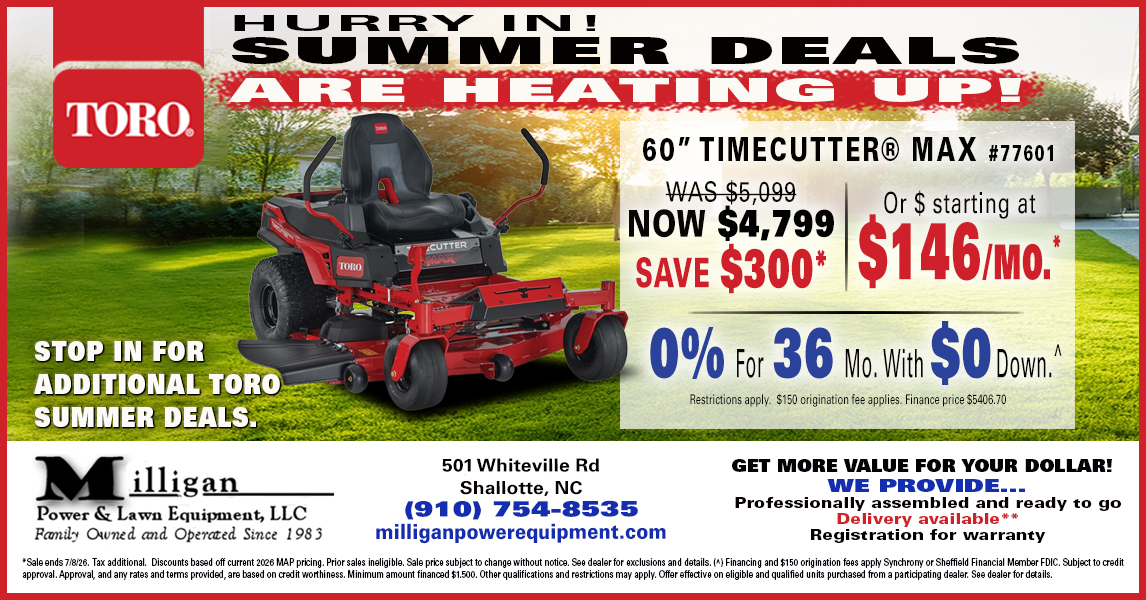 Milligan Power & Lawn Equipment, LLC Facebook ad