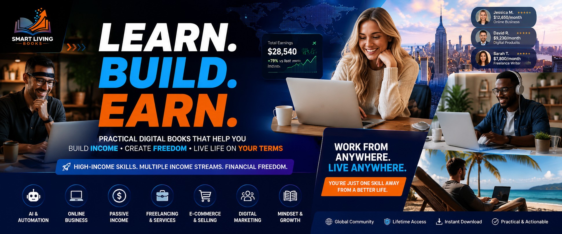 Smart Living Books Facebook ad: What if your next income stream could start…