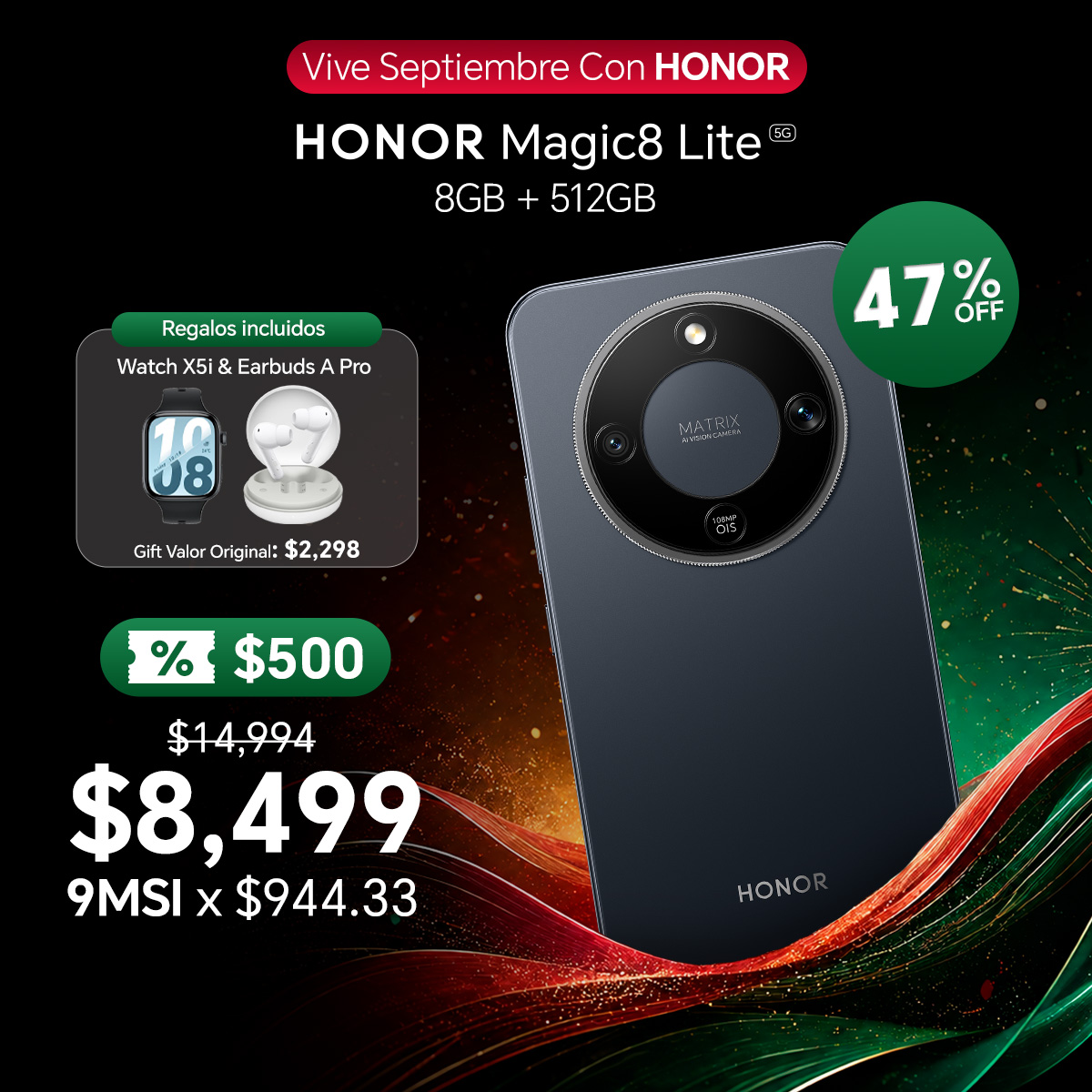 HONOR México Facebook ad: Solo en Tienda Online HONOR