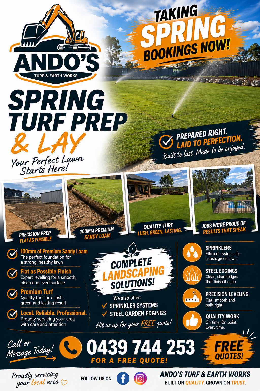 Ando's turf and earthworks Facebook ad