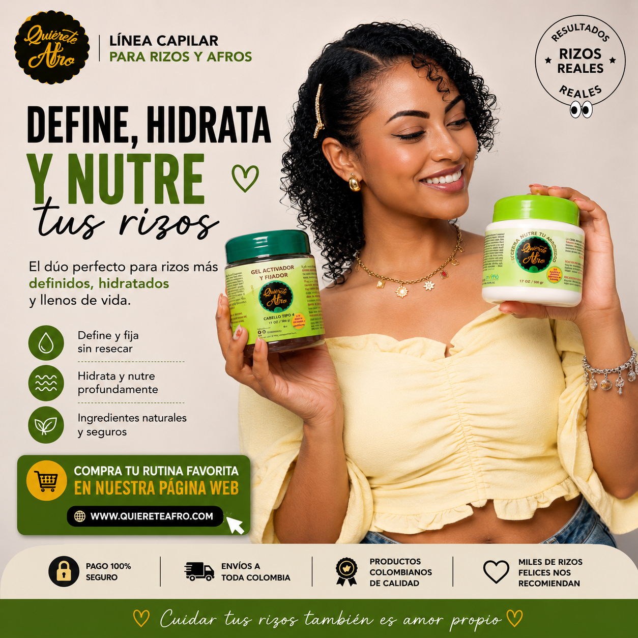 Quiérete Afro Facebook ad: Productos para cabello afro,crespo y rizado | Quiérete Afro