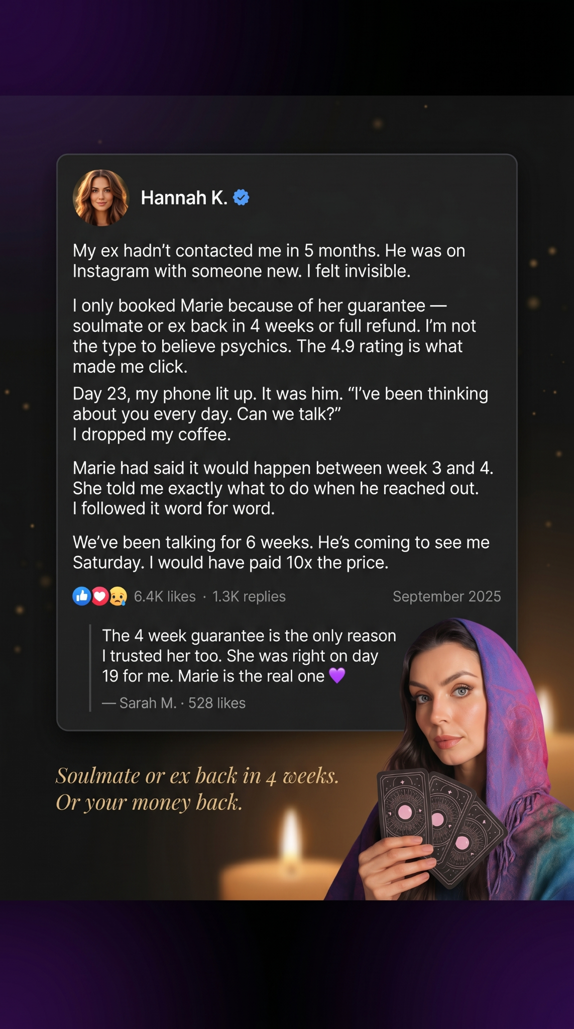 Try Psychic Marie Facebook ad