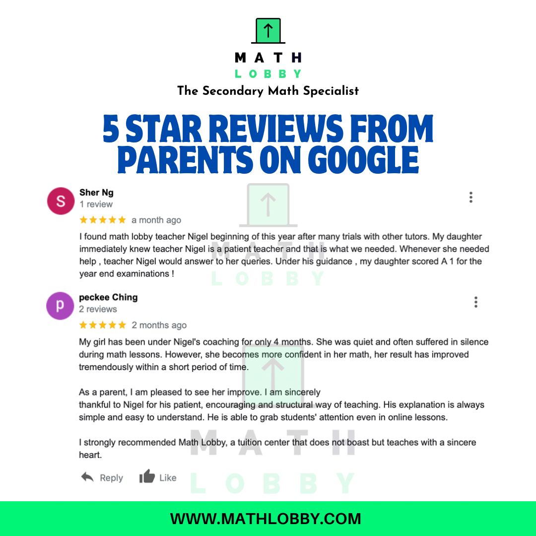 Math Lobby Facebook ad: Results Proven Secondary Math Tuition | MOE Accredited…