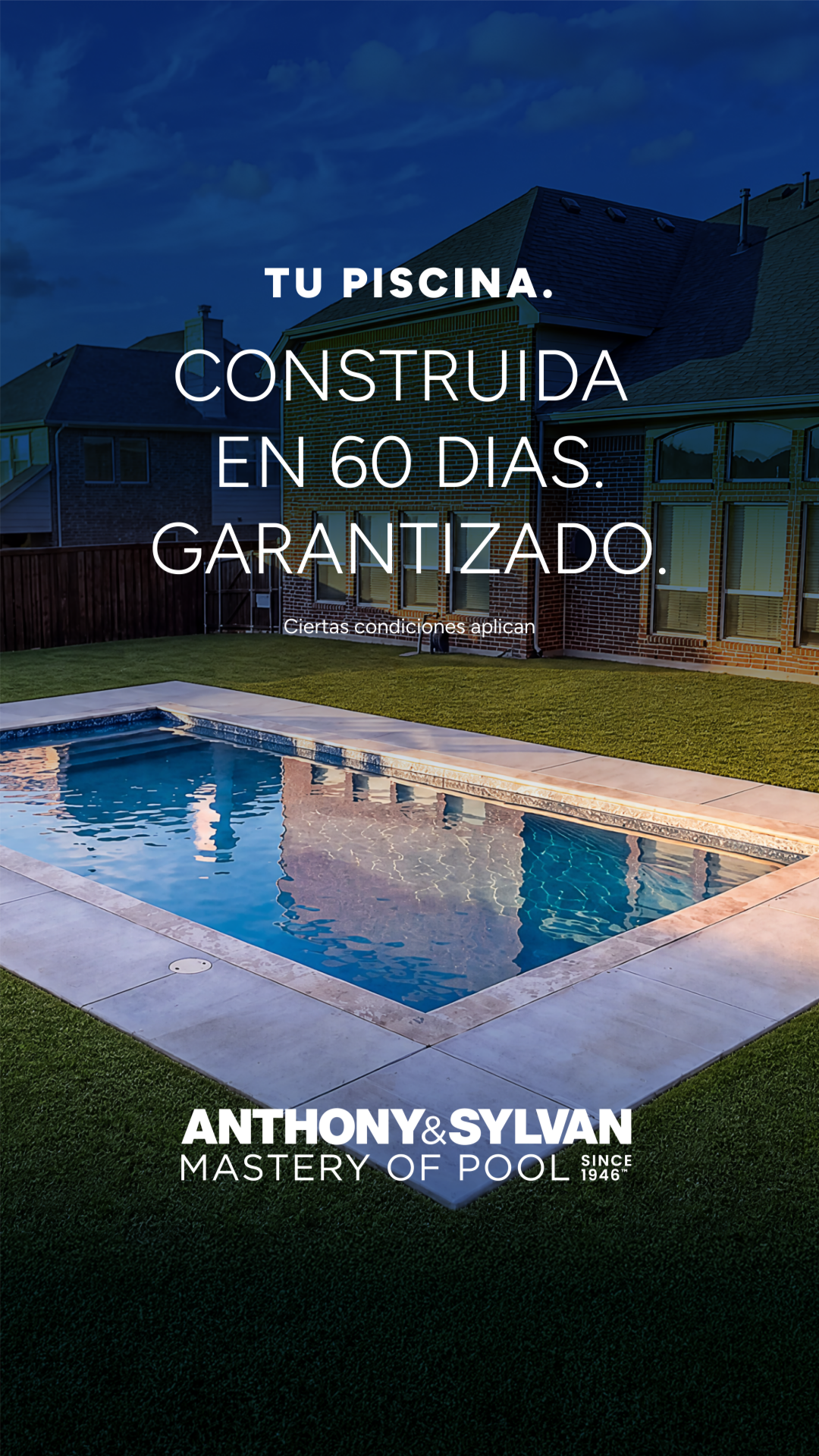 Anthony & Sylvan Pools Facebook ad: 60 dias. Lo decimos en serio