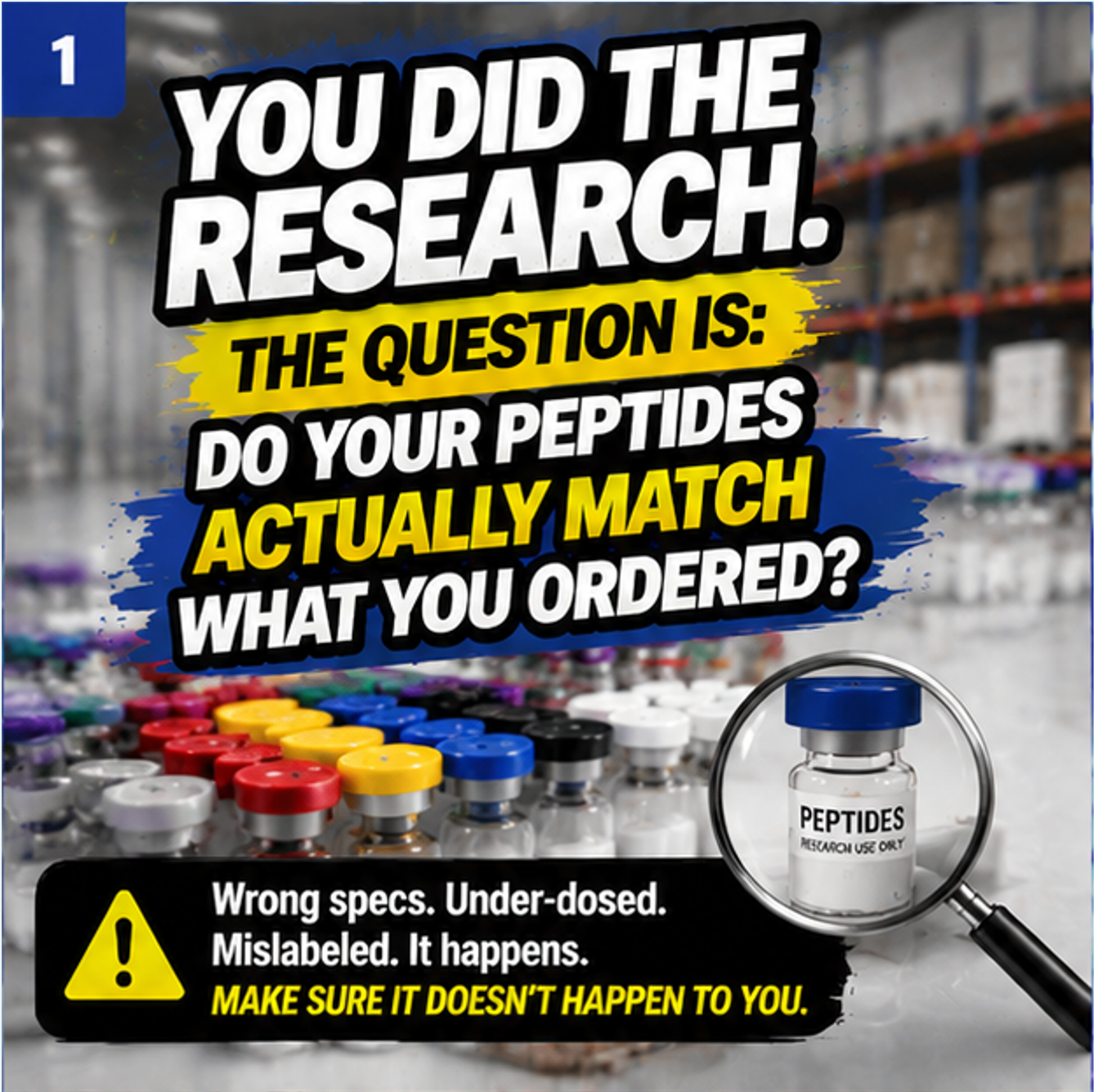 NOVA Peptide Factory Facebook ad: Your last peptide supplier looked fine
