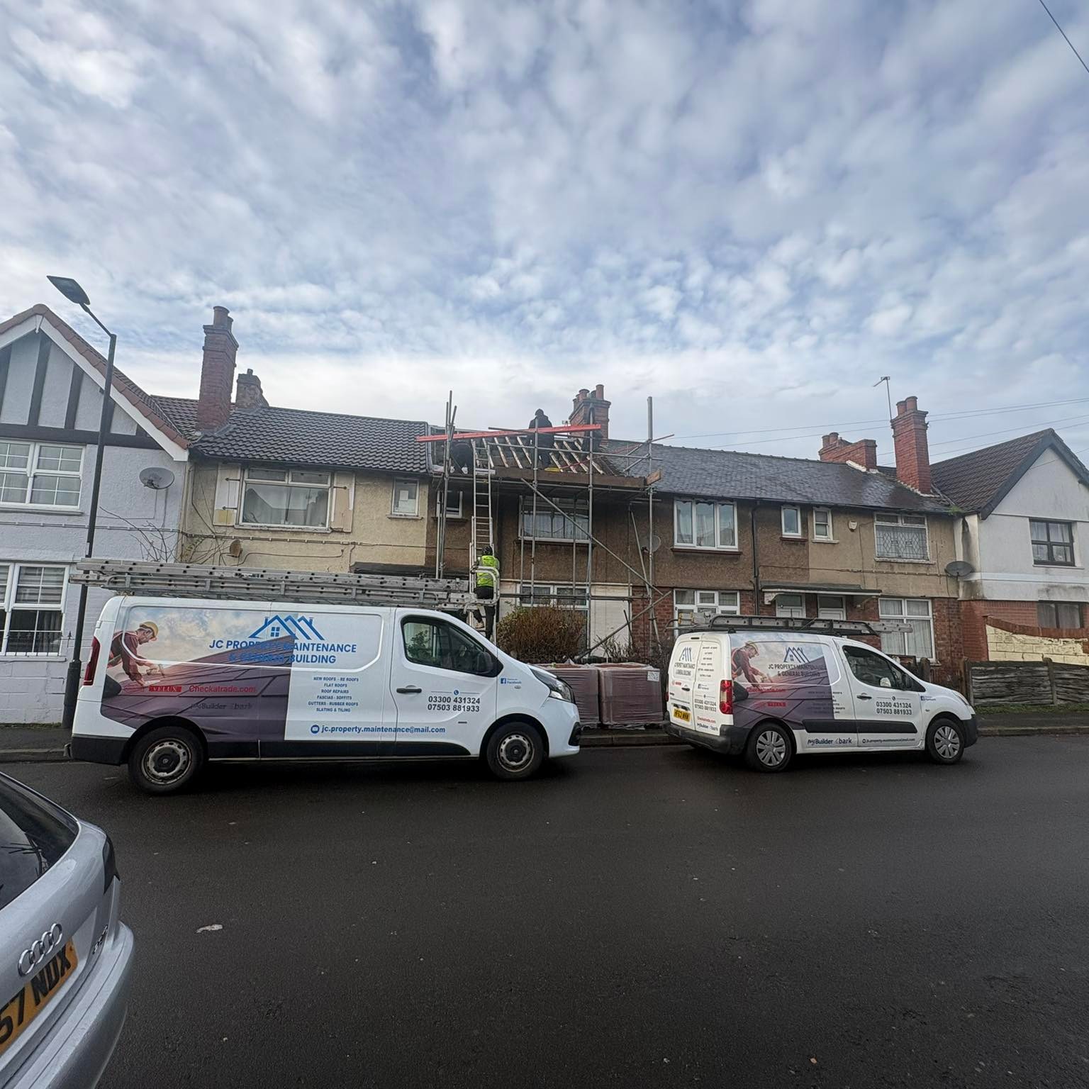 Jc property maintenance and general building Facebook ad: Need a new roof or repairs?