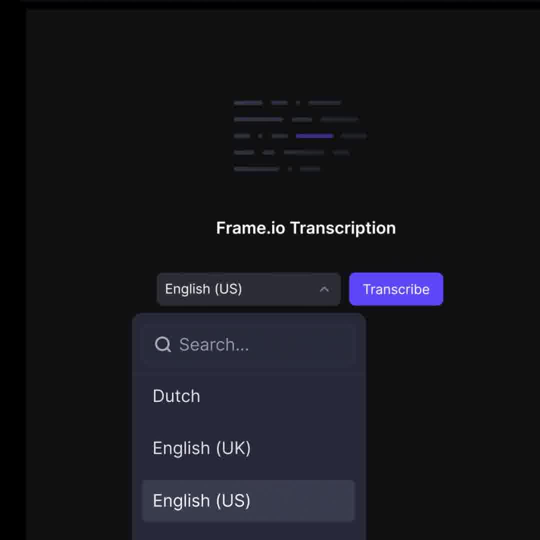 Frame.io Facebook ad: Frame.io | Transcripts and captions for fast review…