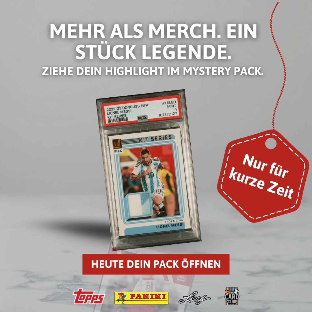 The Card Club Facebook ad: Messi oder Ronaldo in JEDEM Pack