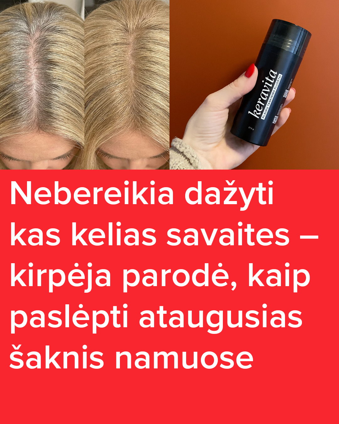 Keravita Facebook ad: Plaukų tankinimo pluoštai