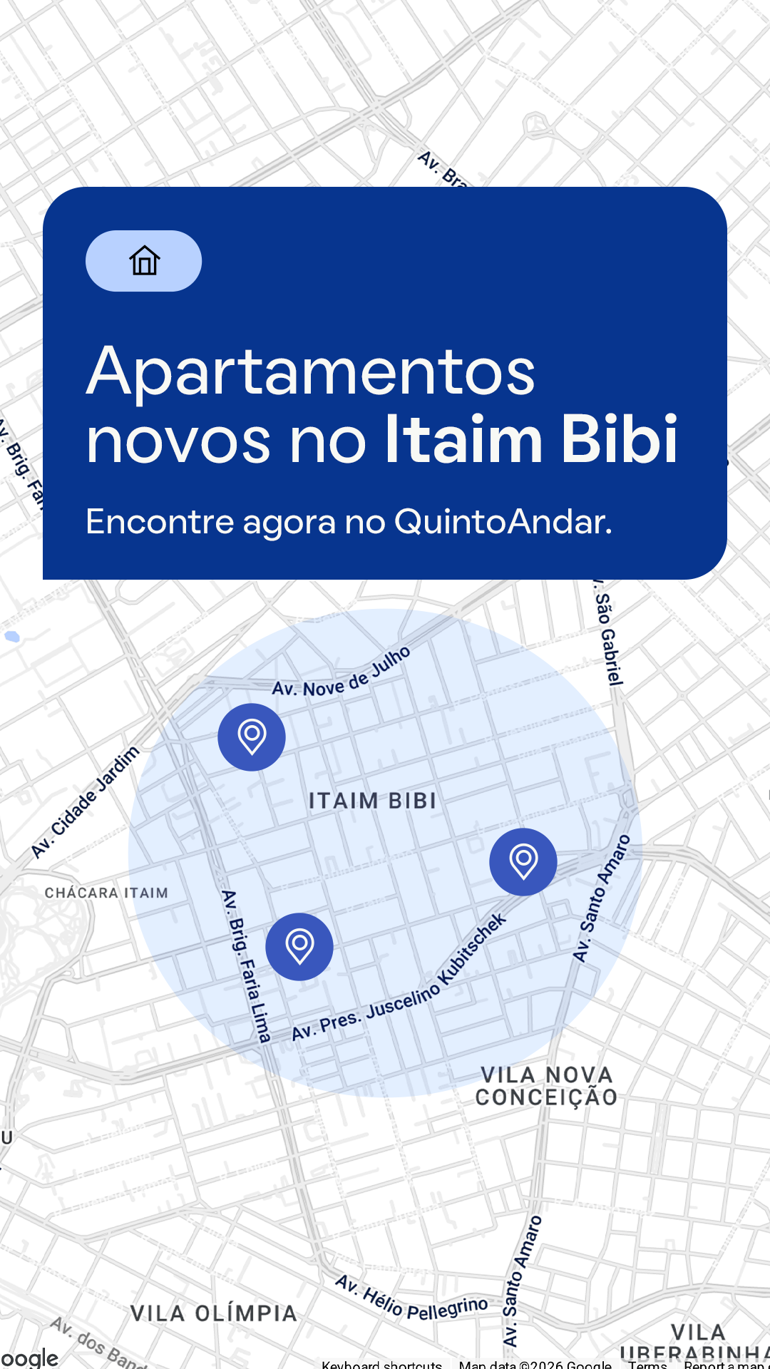 QuintoAndar Facebook ad: Apês Prontos para Morar