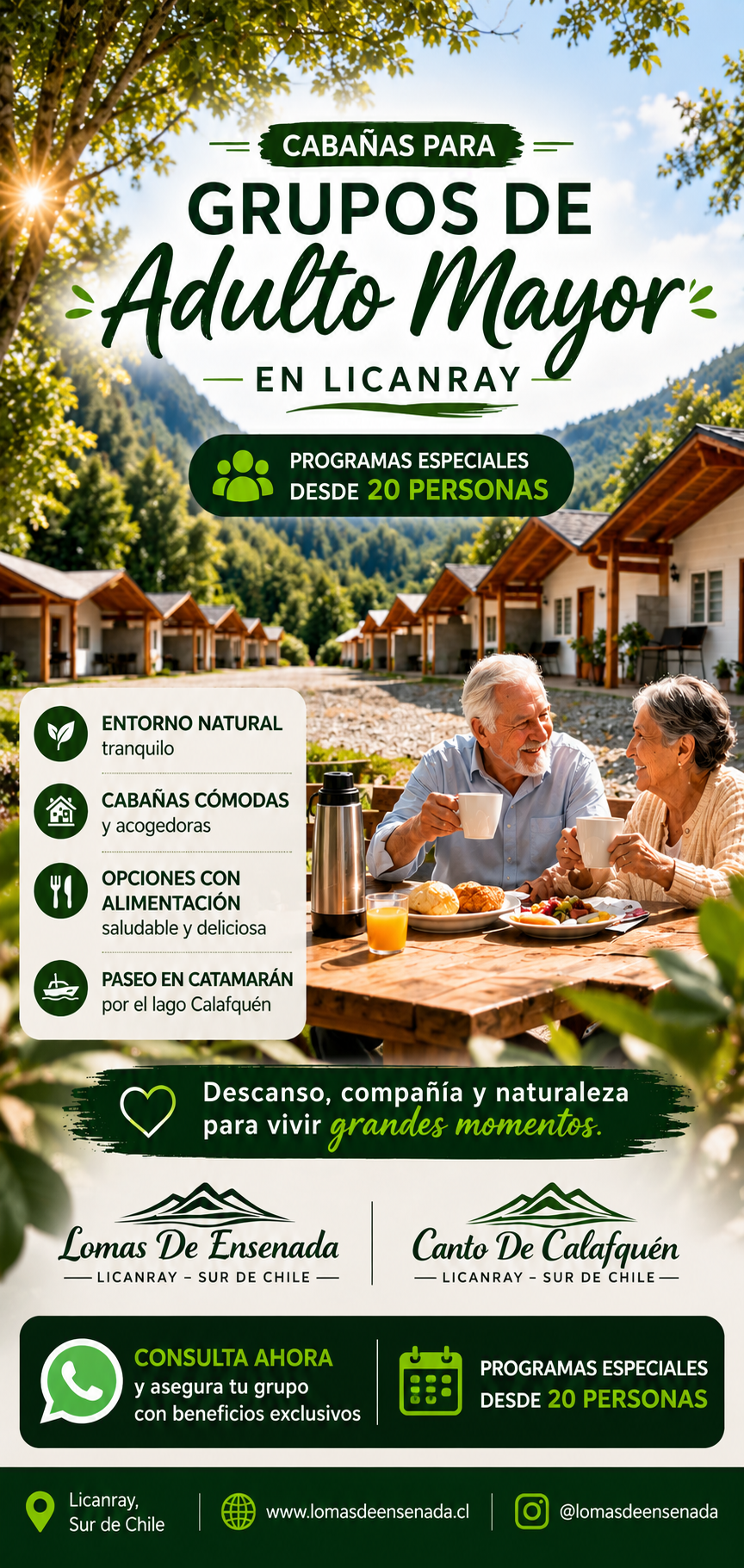 Cabañas Lican Ray Lomas de Ensenada Facebook ad: Programas Adulto Mayor en Licanray