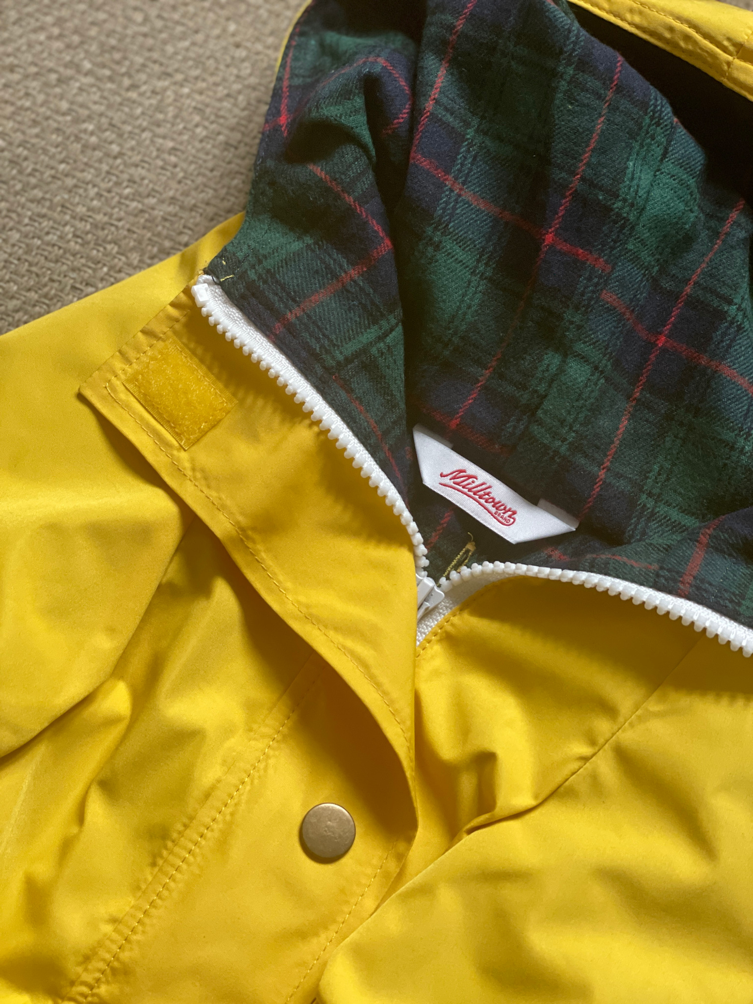 Milltown Brand Facebook ad: Dog Rain Jacket - Sunshine Yellow