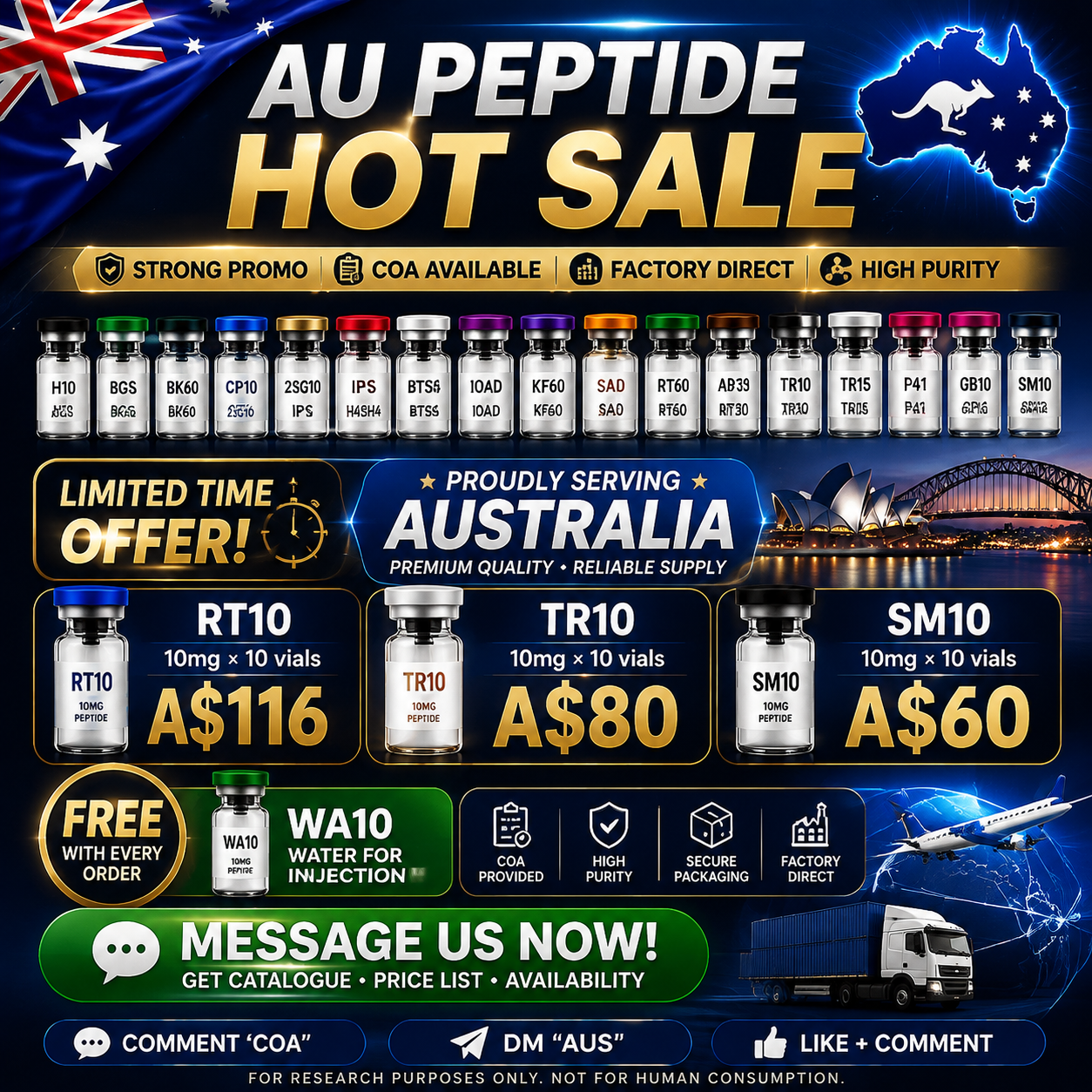 Global Peptide Research Facebook ad from Aug 17, 2026