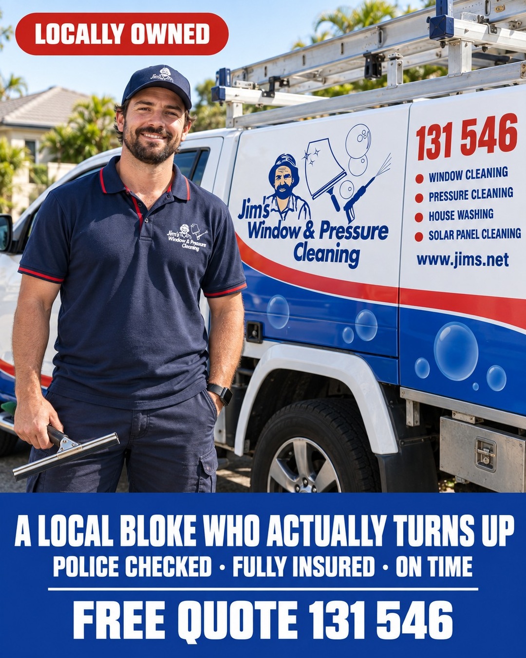Jim's Window and Pressure Cleaning QLD Facebook ad
