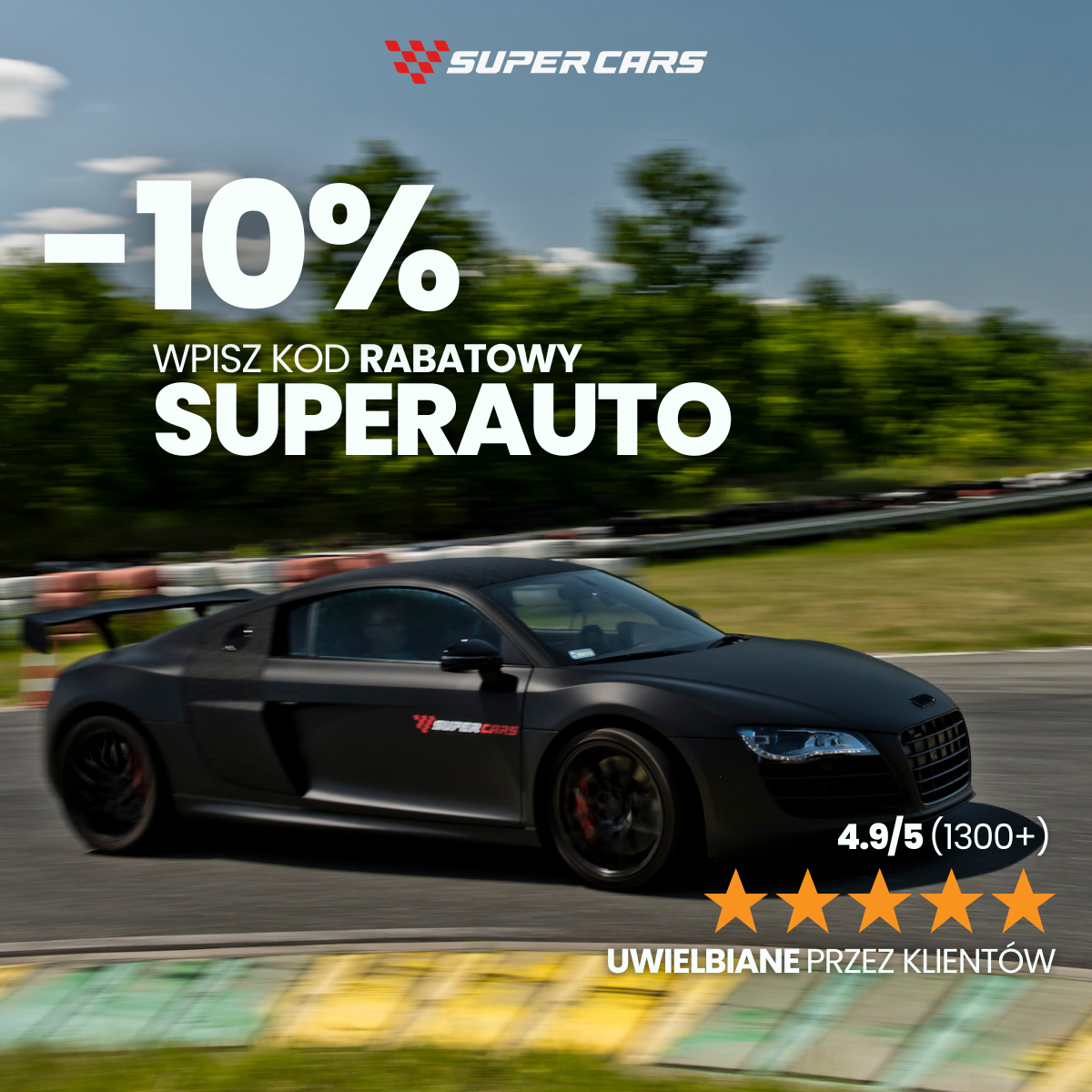 Super-Cars.pl - Eventy motoryzacyjne Facebook ad: -10% z kodem: SUPERAUTO