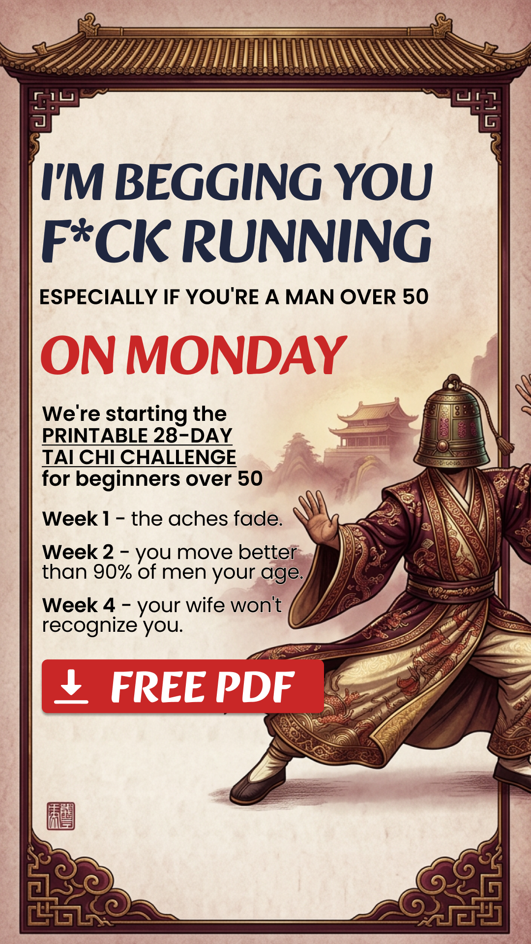 28 Days Challenges Facebook ad from Apr 8, 2026