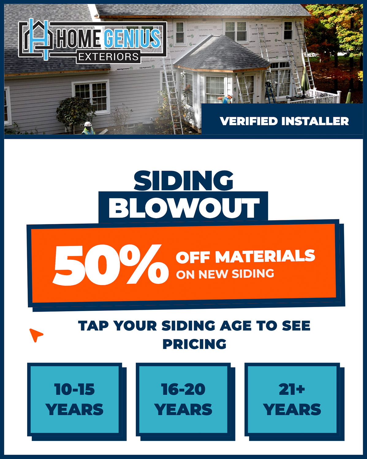 Home Genius Exteriors Facebook ad