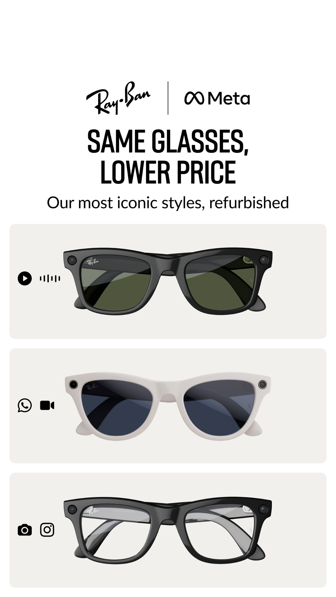 Ray-Ban Meta Facebook ad