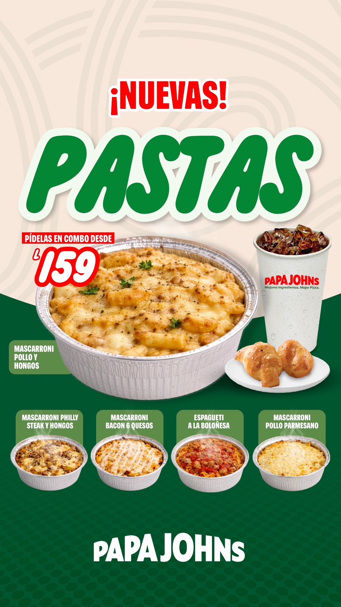 Papa Johns Honduras Facebook ad: ¡NUEVAS!