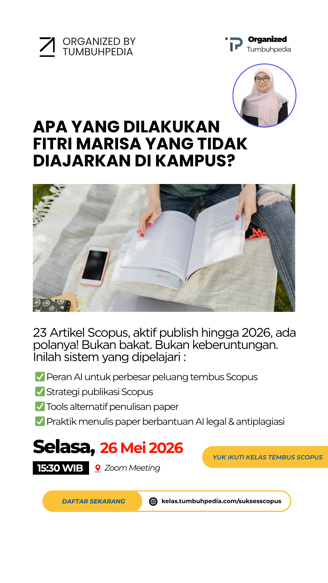 Tumbuhpedia Facebook ad: DAFTAR KELASNYA DI SINI YA!